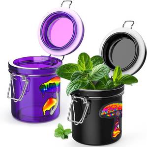 lot 2852 image: Smell Proof Jar with UV Protection, Airtight Glass Container, Double Sealed Smell Proof Container for Herbs, Teas, Coffee, Spices, Travel, Home, Kitchen, Fresh Storage Solution