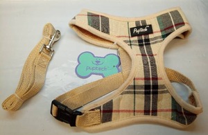 lot 109 image: Puptech Dog Harness and Leash Set Plaid Pattern Large - Retail $15
