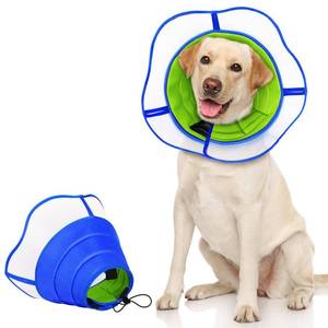 lot 110 image: TZBEINN Soft Dog Cone Collar Alternative, Comfortable Pet Recovery Head Cone After Surgery, Breathable&Adjustable Elizabethan Neck Collar with 360°Vision for Large Medium Small Dogs and Cats(L), Blue - Retail $2,521