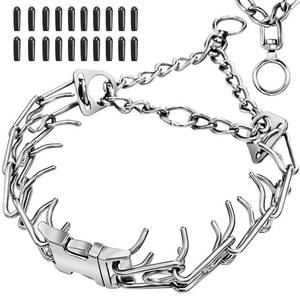 lot 119 image: Stainless Steel Dog Collar, Tangle-Free 360° Swivel Collar with Quick-Release Buckle, Adjustable for Small, Medium and Large Dogs (S-2.5mm) - Retail $36