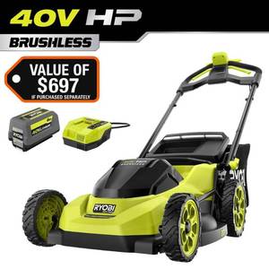 40V HP Brushless 20 in. Cordless Electric Battery Walk Behind Self-Propelled Lawn Mower with 6.0 Ah Battery and Charger - Retail: $479
