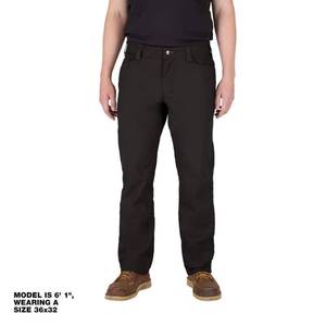 lot 18470 image: Mens 32 in. x 32 in. Black CottonPolyester Work Pants with 7 Pockets - Retail $60
