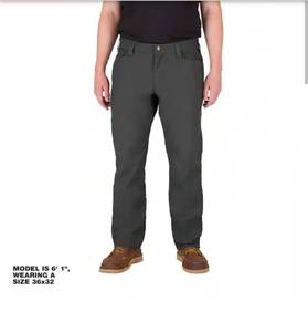 lot 18481 image: Mens 36 in. x 30 in. Gray CottonPolyesterSpandex Flex Work Pants with 6 Pockets - Retail $60