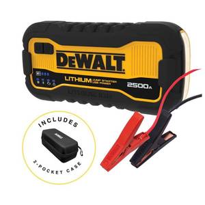 lot 18499 image: 2500 Peak Amp Lithium Jump Starter with USB Power Bank and Carrying Case - Retail $219