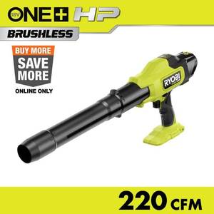 lot 18501 image: ONE HP 18V Brushless Cordless 220 CFM 140 MPH Compact Blower (Tool-Only) - Retail $129