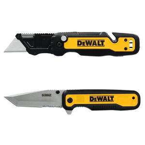 lot 18518 image: Push and Flip Folding Lock-Back Utility Knife and 3.3 in. Tanto Pocket Knife with Quick Flip Set (2-Piece) - Retail $39