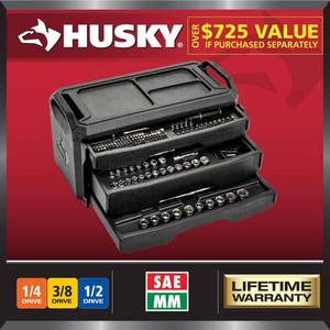 lot 18543 image: 280-Piece SAEMetric Mechanics Tool Set with Tool Box - Retail $199