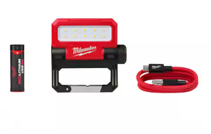 lot 18546 image: Milwaukee550 Lumens LED REDLITHIUM USB Pivoting Flood Light - Retail $79