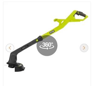 lot 18564 image: ONE 18V 10 in. Cordless Battery String TrimmerEdger (Tool Only) - Retail $60