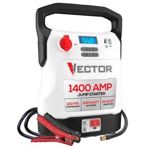 lot 18568 image: 1400 Amp Jump Starter, Compressor, USB and AC Power - Retail $159