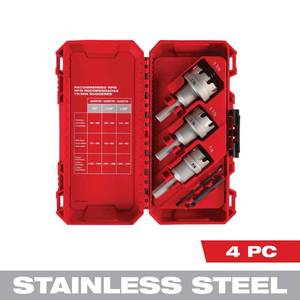 lot 18579 image: Milwaukee Tool One-Piece Carbide Hole Cutter Set 4PC - Retail $85