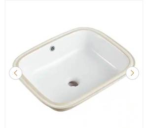 lot 18593 image: 19.5 in. Rectangular Vitreous China Bathroom Sink in White - Retail $59