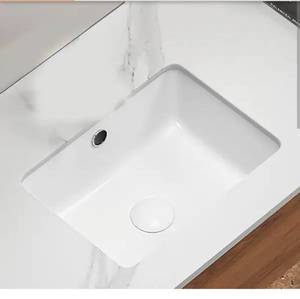lot 18594 image: 18.31 in. x 13.78 in. Undermount Bathroom Sink in Milk White Ceramic - Retail $89