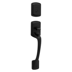 lot 18610 image: 818PGHXPSK RDT 514 SMT CP Prague Handleset with Pismo - Matte Black - Retail $180