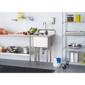 lot 18618 image: TRINITY EcoStorage� Stainless Steel Utility Sink w Faucet  NSF - Retail $409