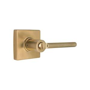 lot 18638 image: Tonebridge Brushed Gold BedBath Door Handle with Square Rose - Retail $32