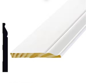 lot 178 image: Bundle of Two 916 in. x 5-14 in. x 192 in. Primed Pine Baseboard Moulding - not perfect