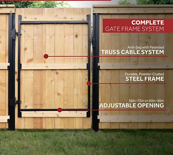 lot 25 image: Adjust-a-Gate Medium 45 2-Rail Gate Frame Retails $120