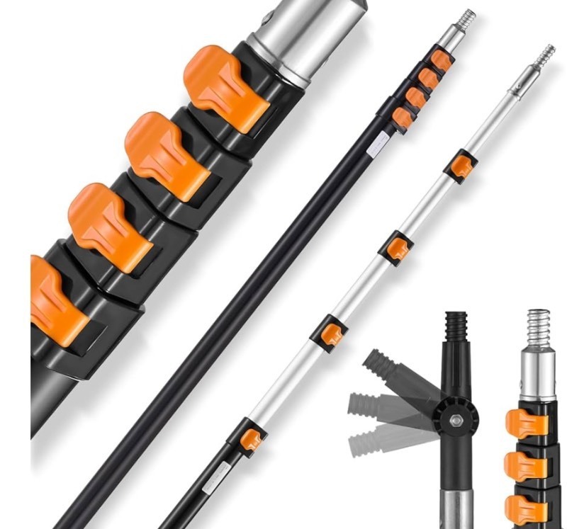 lot 151 image: VEVOR Telescopic Extension Pole, 7-30 FT Multi-Purpose Extension Pole, Sturdy Aluminum Alloy Paint Extendable Pole with Flip-Lock Design, Telescopic Pole for Painting, Dusting and Cleaning