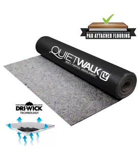 lot 4 image: 360 sq. ft. x 6 ft. x 60 ft. x 1.4 mm Acoustical Underlayment with Vapor Barrier for All Vinyl Plank Flooring - Black - Shipping blemishes - see all images