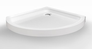 lot 62 image: OVE BREEZE 35 IN. L X 35 IN. W X . H ROUND CORNER SHOWER BASE - Center Drain  15SBU-BRE235-WHTAC