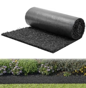 lot 27 image: VEVOR Rubber Mulch Mat Roll, 96 x 24 in Recycled Rubber Mulch Mat, 0.5 Thick Cuttable, Reduced Weed Growth, Natural-Looking Weed Barrier Mat, Permanent Walkway Pathway for Landscaping