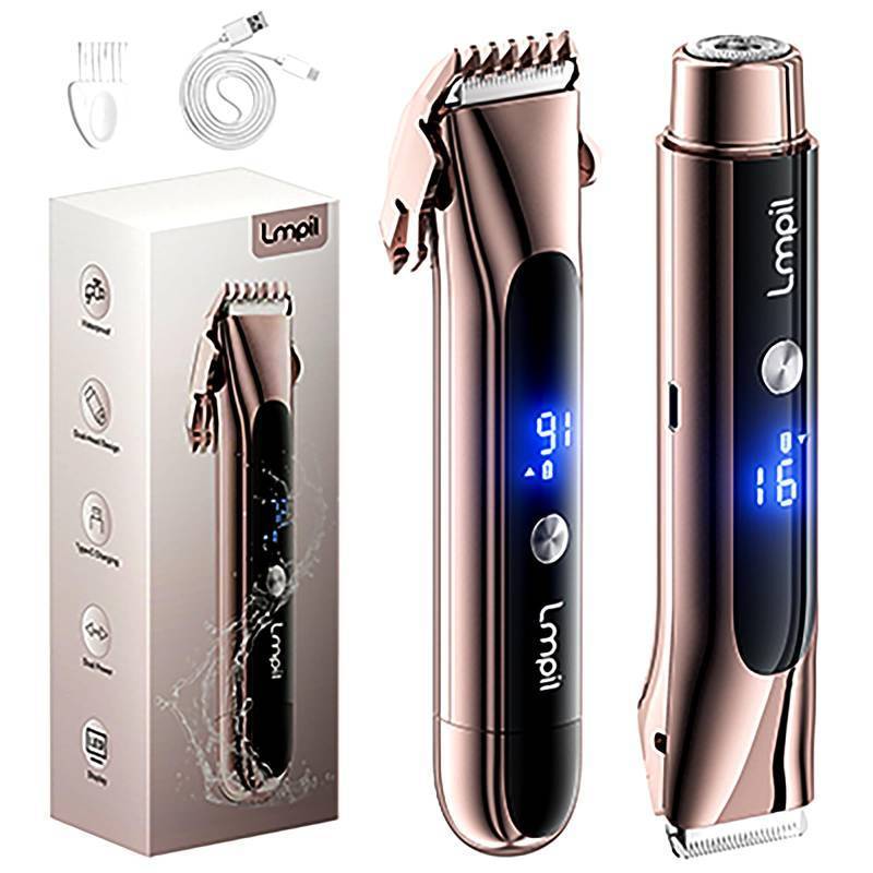 lot 22651 image: Bikini Trimmer for Women, 2-in-1 Electric Razor with Dual Heads - Retail $41