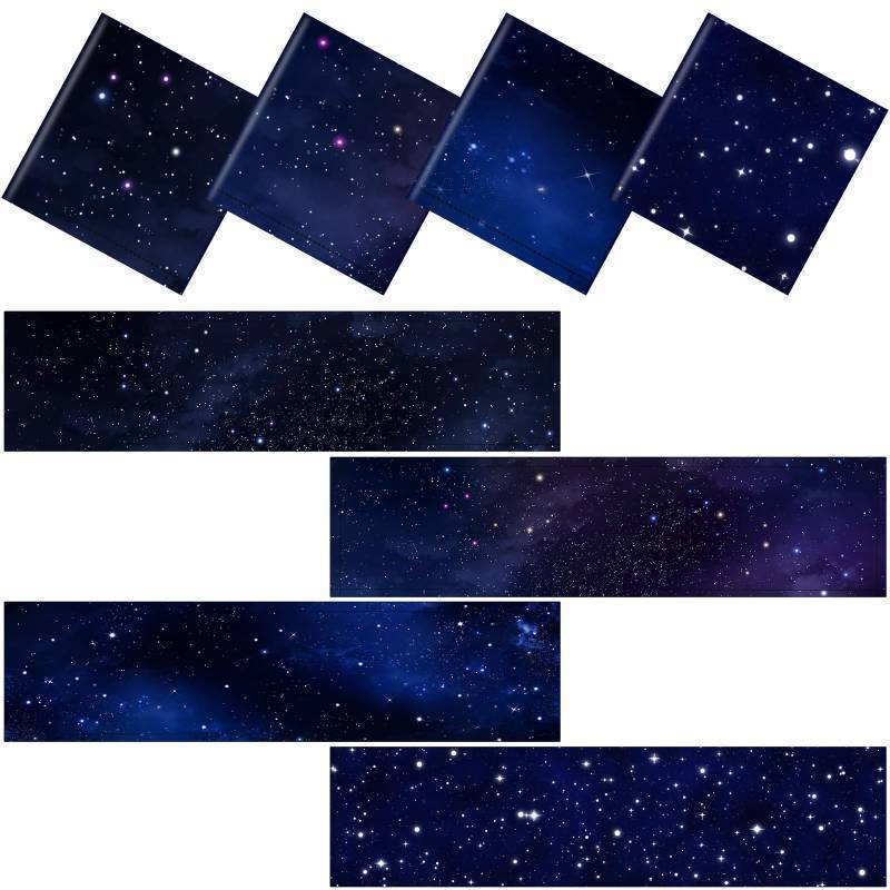 lot 50242 image: Wowangce 8 Pcs 1 x 4 Feet Fluorescent Lights Covers Magnetic Ceiling Light Cover with 8 Magnets Fluorescent Light Filters for School Classroom Home Drop Lamp Decor (Starry Sky) - Retail $31