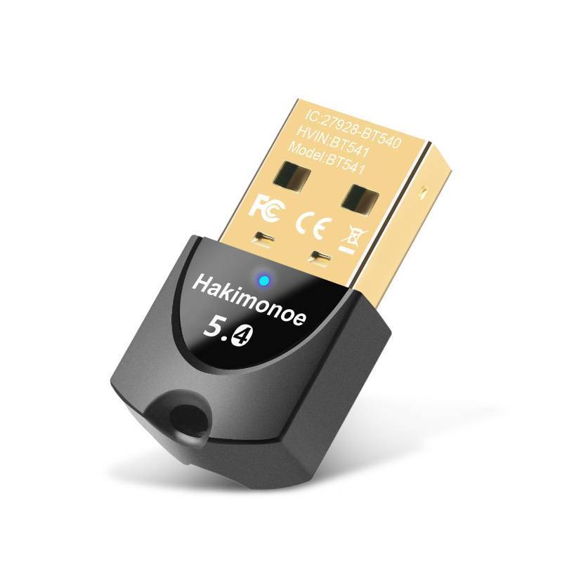 lot 58642 image: Hakimonoe Upgraded Bluetooth 5.4 Adapter for PC Laptop, Wireless USB Transmitter Dongle for Desktop Windows 11 10 8.1 7, Plug n Play Bluetooth Headphones Headset Speaker Mouse Keyboard Game Controller - Retail $10