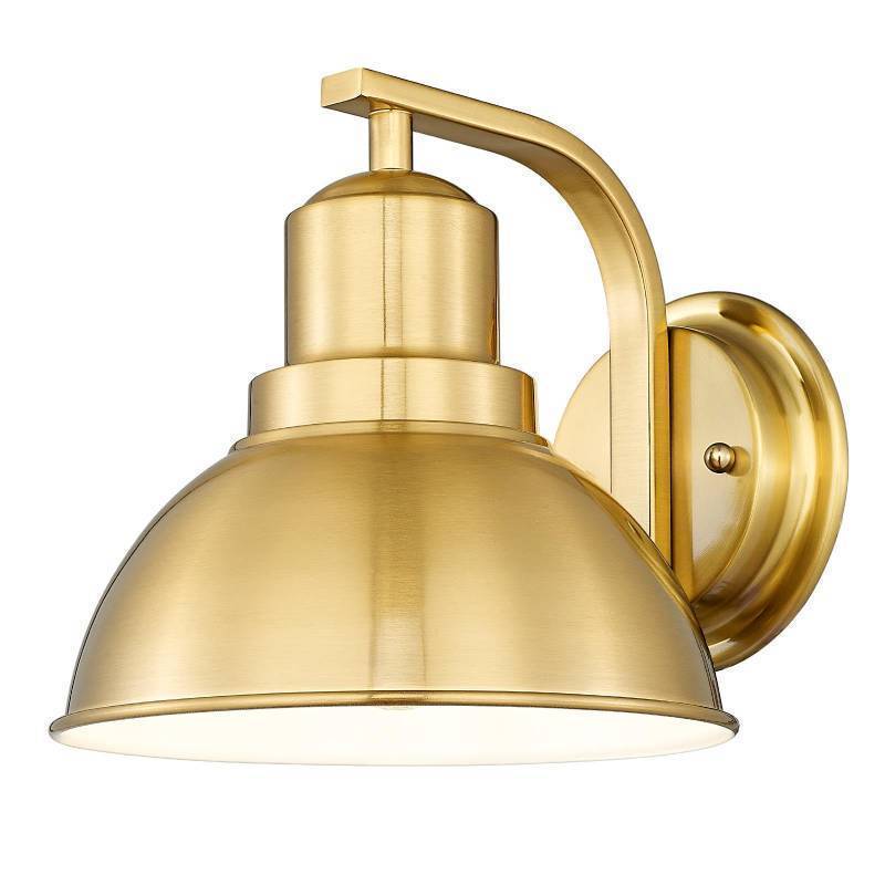 lot 59787 image: Zeyu Vintage Wall Sconce Lighting, Indoor Barn Wall Lamp for Bedroom Living Room, Metal Dome Shade in Brushed Gold Finish, ZY24-1W BG - Retail $60