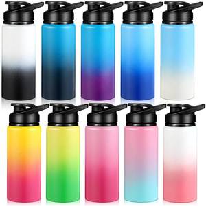 Mimorou 7 Pieces 20 oz Reusable Aluminum Water Bottles Bulk Outdoor Sports Water Bottles Multipack Travel Bottles for Gym, Hiking, Cycling, Camping, Fishing, Snap Lid(Gradient Color) - Retail: $44
