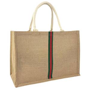 lot 33335 image: Hibala Woven Large Beach Bag Straw Beach Tote Handmade Weaving Shoulder Tassel Bag Handbag (Green Stripe) - Retail $17