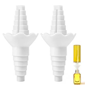 lot 33336 image: 2Pcs Bottle to Bottle Transfer Connector, Bottles Emptying Kit, Reusable Washable Gadget to Get Lotion Out of Bottles for Shampoo, Soap, Detergent, Fits 0.6 to 2.5 Openings - Retail $8