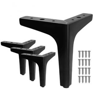 lot 33339 image: Seimneire Furniture Legs, 7 Inch Black Metal Furniture Feet Heavy Duty Nightstand Legs for Table Cupboard Sofa Couch Chair 4Pack