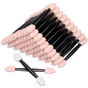 lot 41458 image: Akstore Disposable Dual Sides Eye Shadow Sponge Applicator Eyeshadow Brushes Makeup Brush (30PCS-Black) - Retail $4