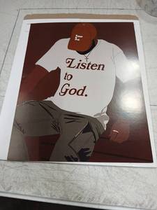 lot 41470 image: ShopHaven Afro Man Art Poster - Listen to God Art, Black Male Wall Art (11x14)