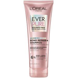 lot 41481 image: LOreal Paris Sulfate Free Bond Repair Shampoo, Hair Shampoo with Bond  Amino Acid Complex, Strengthens and Repairs Damaged or Color Treated Hair, EverPure, 6.8 Fl Oz (Packaging May Vary) - Retail $10