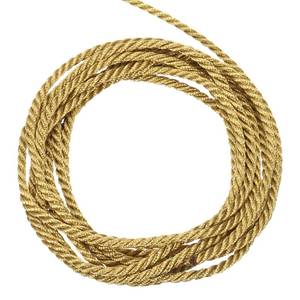 lot 41483 image: MECCANIXITY Twisted Cord Trim, 5 Yard 2.5mm 3-Ply Twine Braided Rope Shiny Thread String for Craft Gift Bag Curtain Christmas Decor, Deep Gold - Retail $6
