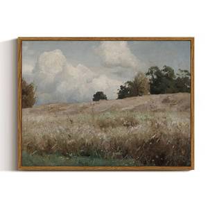 lot 41516 image: InSimSea Framed Canvas Wall Art Vintage Decor, Landscape Paintings Wall Decorations for Living Room, Retro Wall Art for Bedroom Office Decor, Grassland Classical Painting Prints Room Decor, 12x16 - Retail $20