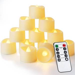 lot 41518 image: Homemory 12pcs Remote Timer LED Tea Lights Candles, 400Hours Flickering Flameless Battery Operated Votive Candles for Tabletop Lighting, Centerpieces Decor, Holiday Decor - Retail $16