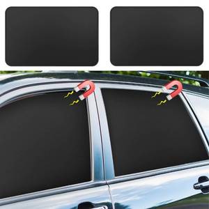 lot 41522 image: Car Curtains for Side Window - 2 Pcs Back Privacy Sun Shades Magnetic 100% Block Light Car Window Covers with Cooler Feeling (dexterous, back-2pcs) - Retail $17