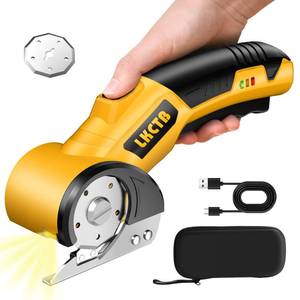 lot 45565 image: Electric Scissors, Cardboard Cutter, with LED Light, High-Efficiency Brushless Motor, 2000mAh Battery, Tungsten Steel Blade, Suitable for Cloth, Cardboard, Leather, Carpet Wire Rope Cutters