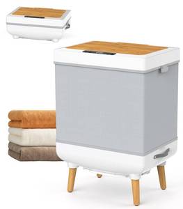 Towel Warmer, 35L Folding Hot Towel Warmer for Bathroom, Heating & Drying Modes, Timer Function, LED Display, Built-in Hooks, Fits Up to Two 70"X80" Oversized Towels, Large Blankets, Bathrobes - Retail: $56