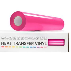 lot 45582 image: VinylRus Heat Transfer Vinyl-12 x 20ft Neon Pink Iron on Vinyl Roll for Shirts, Fluorescent Hot Pink HTV Vinyl for Silhouette Cameo, Easy to Cut & Weed - Retail $21