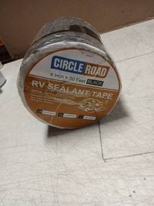 lot 45587 image: Circle Road RV Sealant Tape 6 Inch x 50 Feet Black - Retail $25