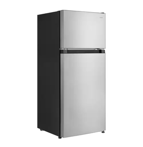 lot 10 image: Vissani 4.5 cu. ft. 2-Door Mini Refrigerator in Platinum Steel with Freezer - Retail $300