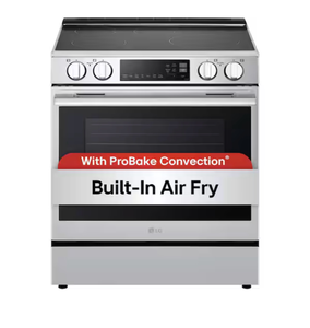 Lg Stainless Steel 30 in. 6.3 cu. ft. Smart 4-Element Induction Slide-In Range Stainless Steel with ProBake Convection, Air Fry - Retail: $2,799