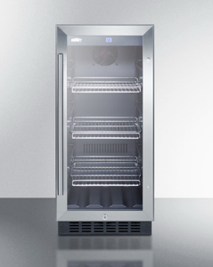 lot 23 image: Summit Appliance 15 in. 2.45 cu. ft. Mini Fridge with Glass Door in Black - Retail $1,000