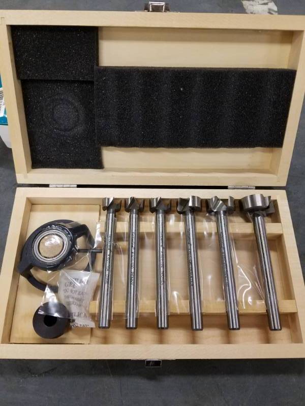 lot 7717 image: Timberline 6 piece Coin Sized Forstner Bit Set