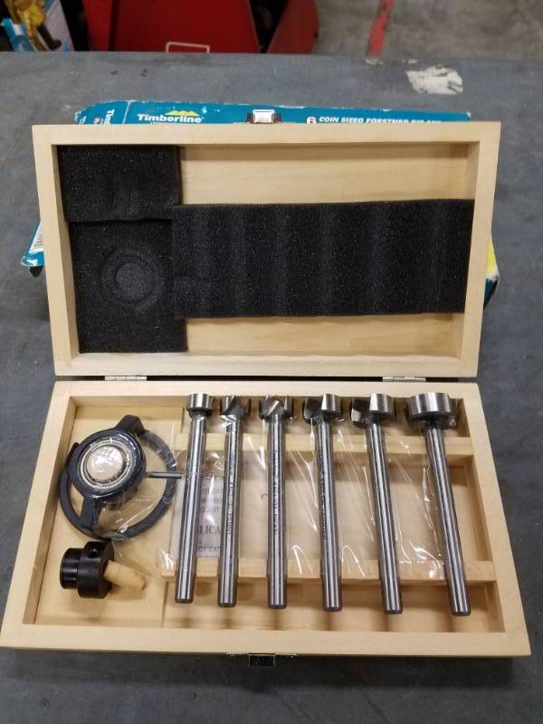 lot 7718 image: Timberline 6 piece Coin Sized Forstner Bit Set